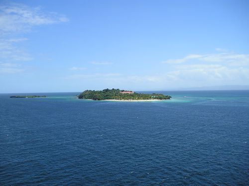 A small island in the middle of the ocean