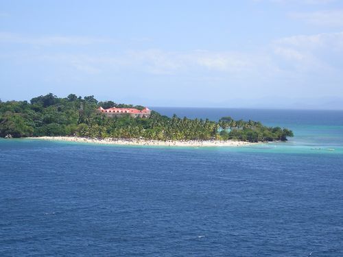 A small island in the middle of the ocean