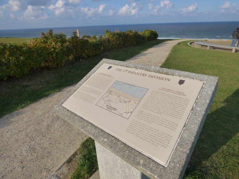 A plaque on a stone pedestal explains the history of the united states army