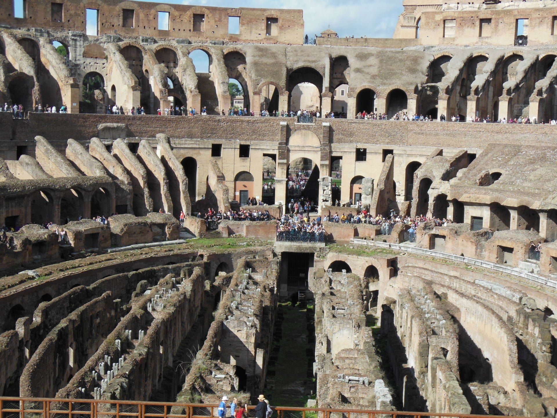 A view of the inside of the colosseum in rome