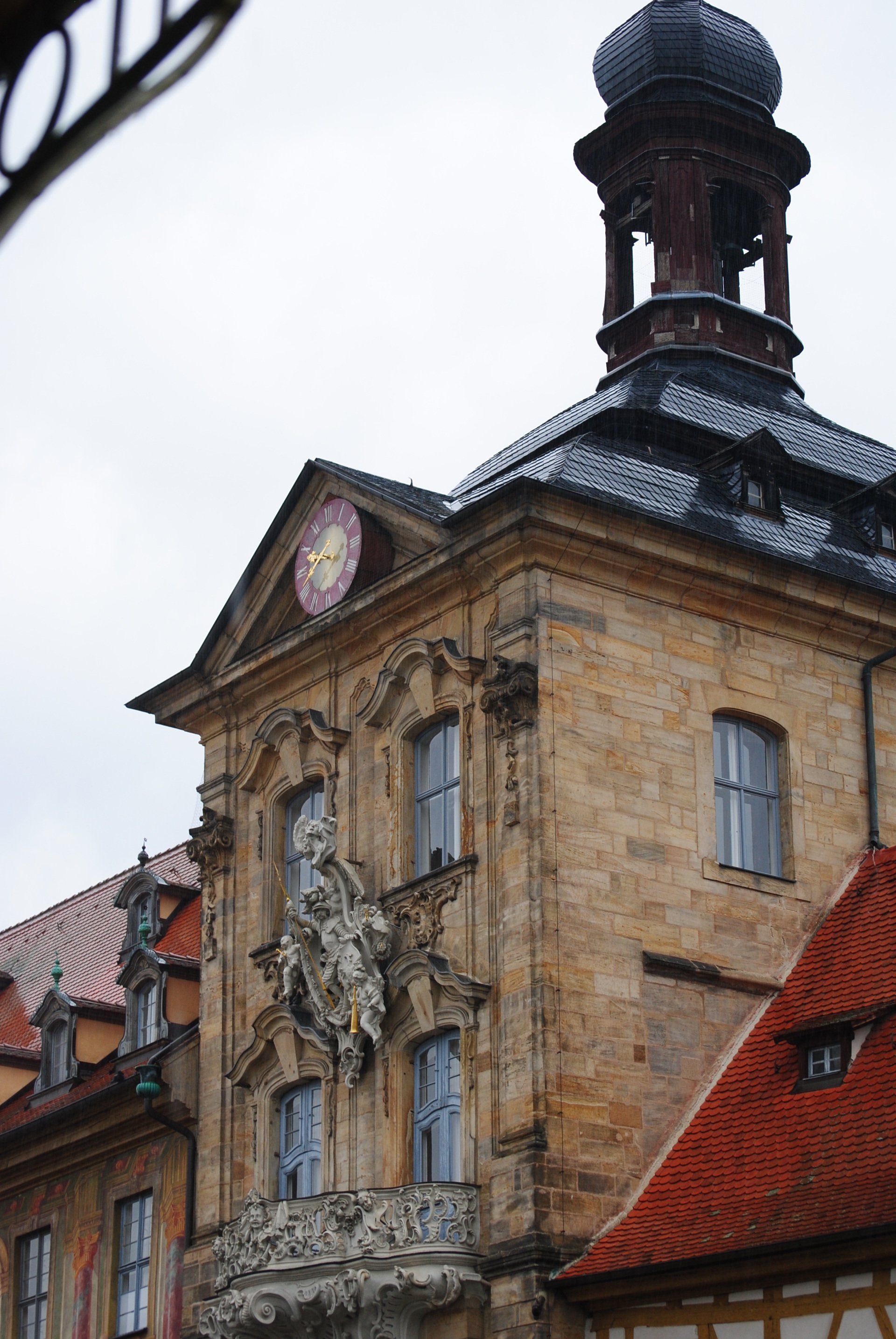 A large building with a clock on top of it