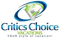 A logo for critics choice vacations your style of vacation !