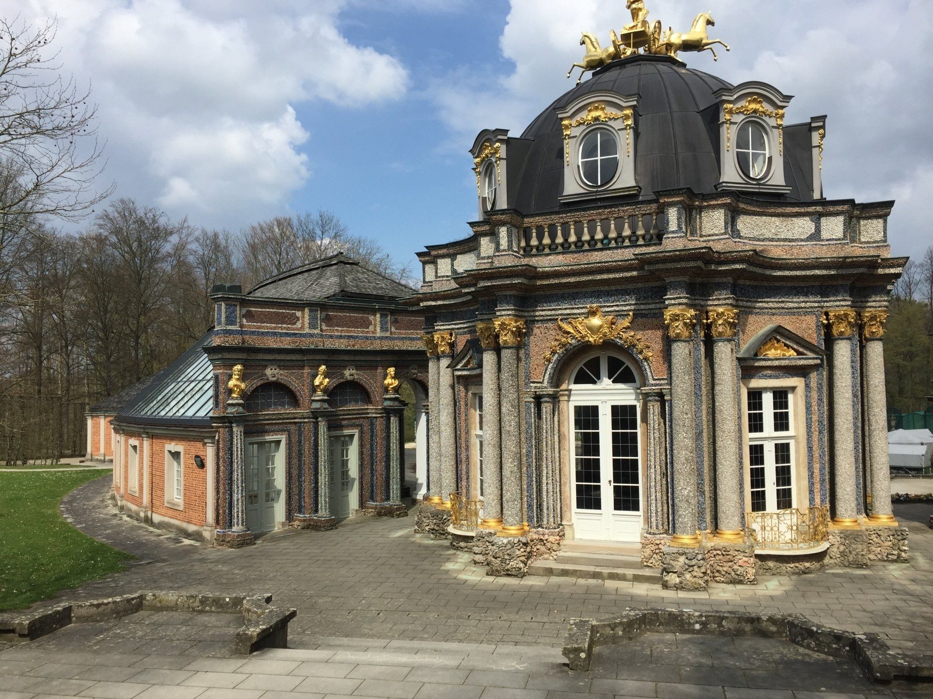 A large building with a dome on top of it