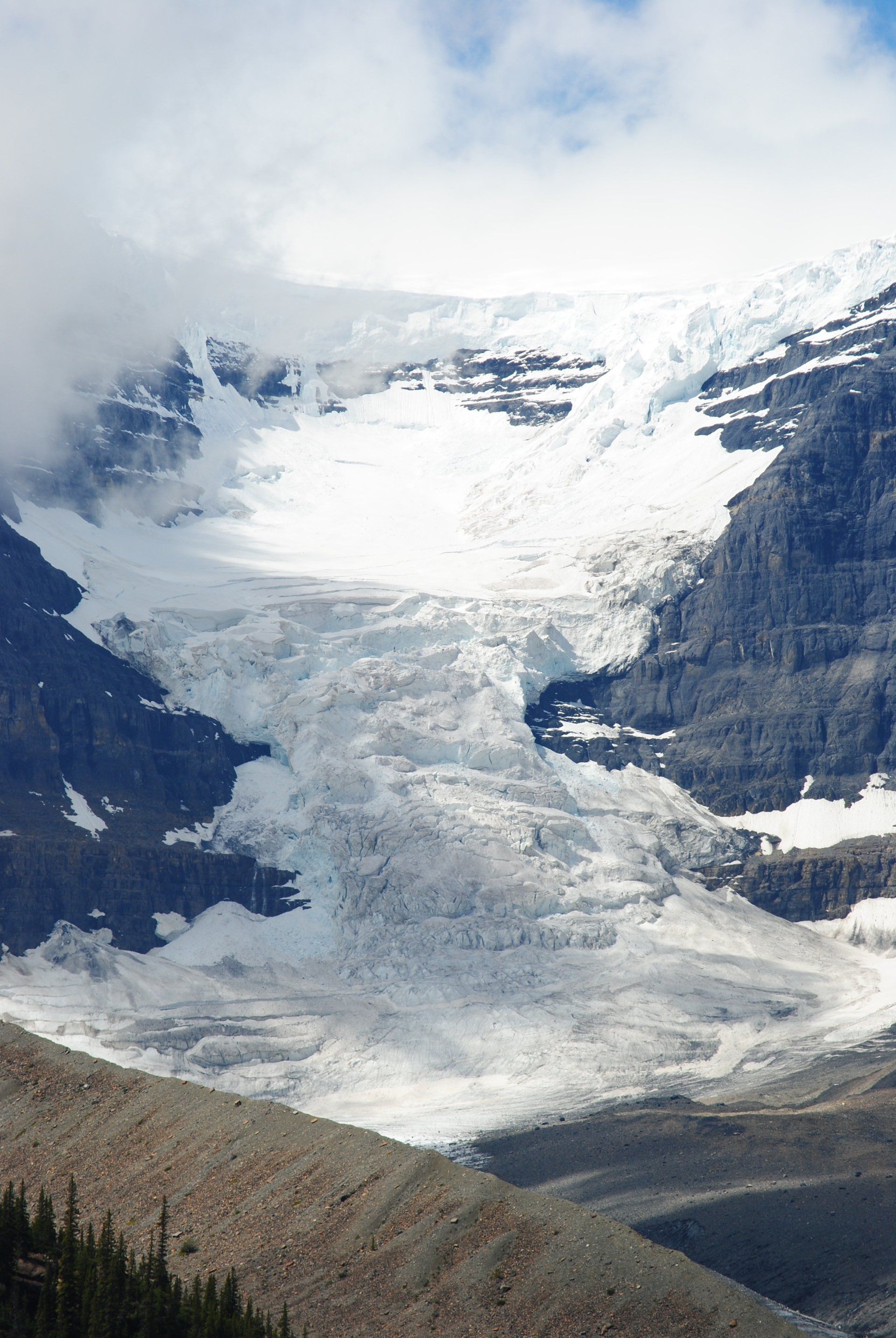 A mountain with a lot of snow on it