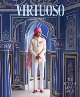 A man in a turban is on the cover of virtuoso magazine
