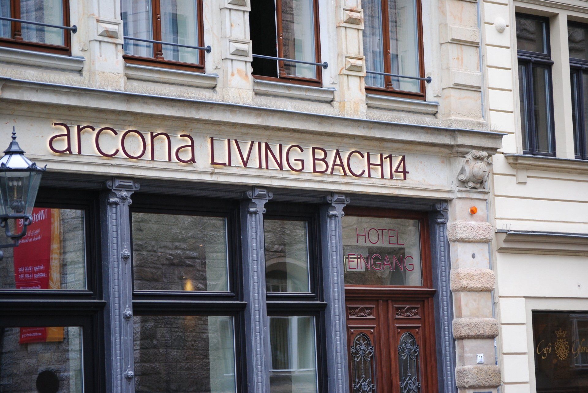 A building with archena living bach14 written on it
