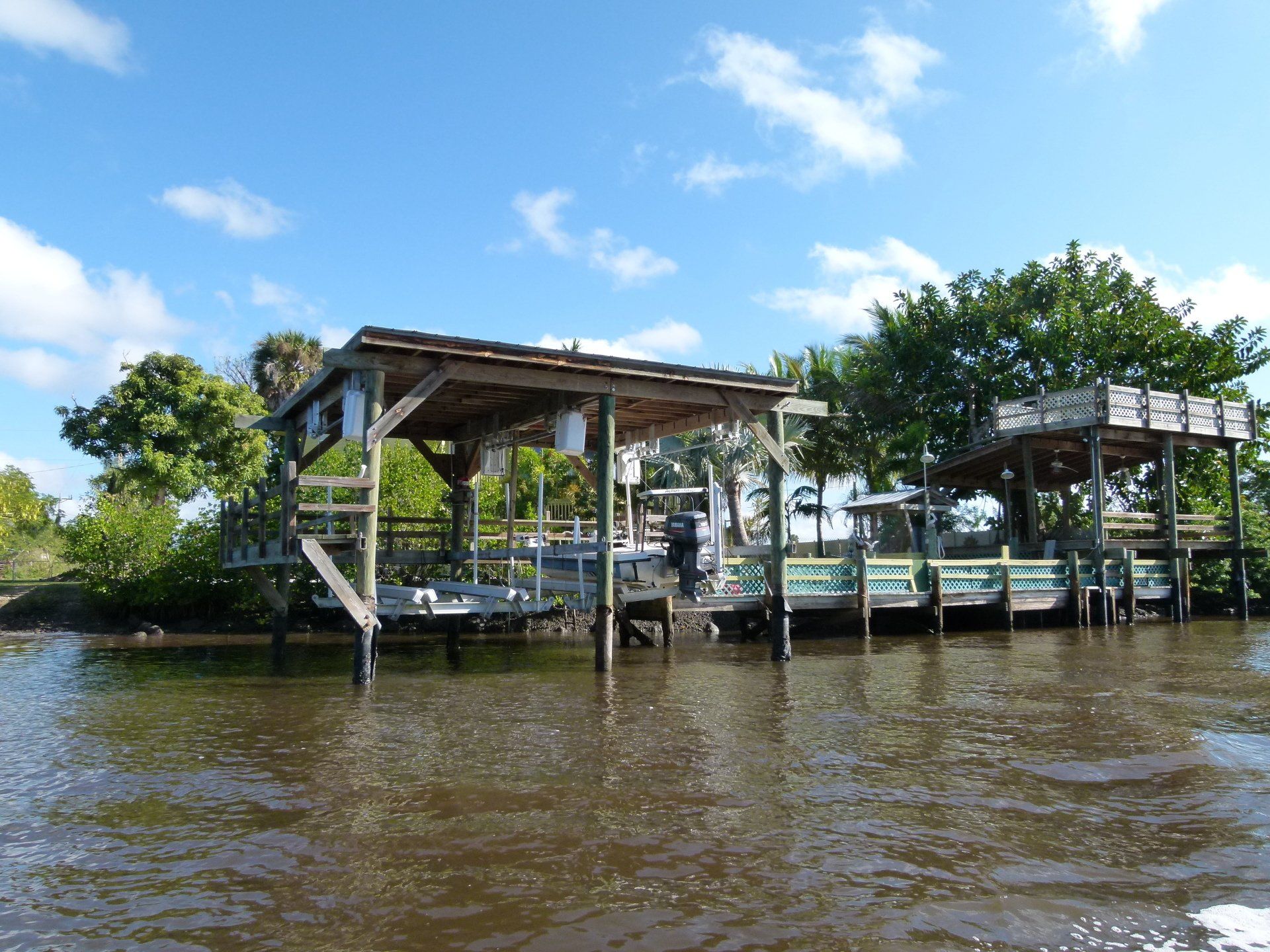 A dock in the middle of a body of water
