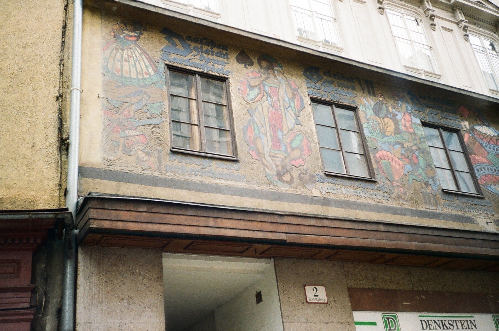 A building with a painting on the side of it