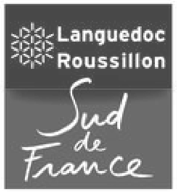A black and white logo for languedoc roussillon sud de france.