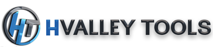 HValley Tools Logo with a blue letter H and a grey letter T in a grey and blue outlines circle followed by HValley Tools in big bold letters where the H is in blue and the rest of the letters in dark grey. 