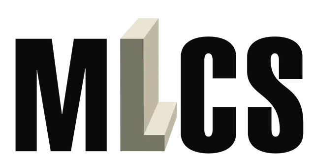MLCS logo with big bold MLCS letters. The MCS is in bold black lettering and the L is in a cream color. 