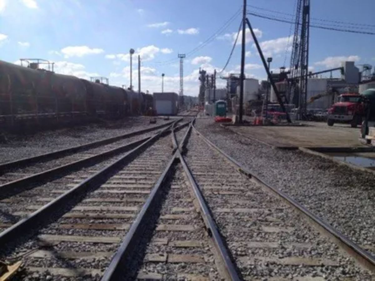 multiple rail tracks near facility
