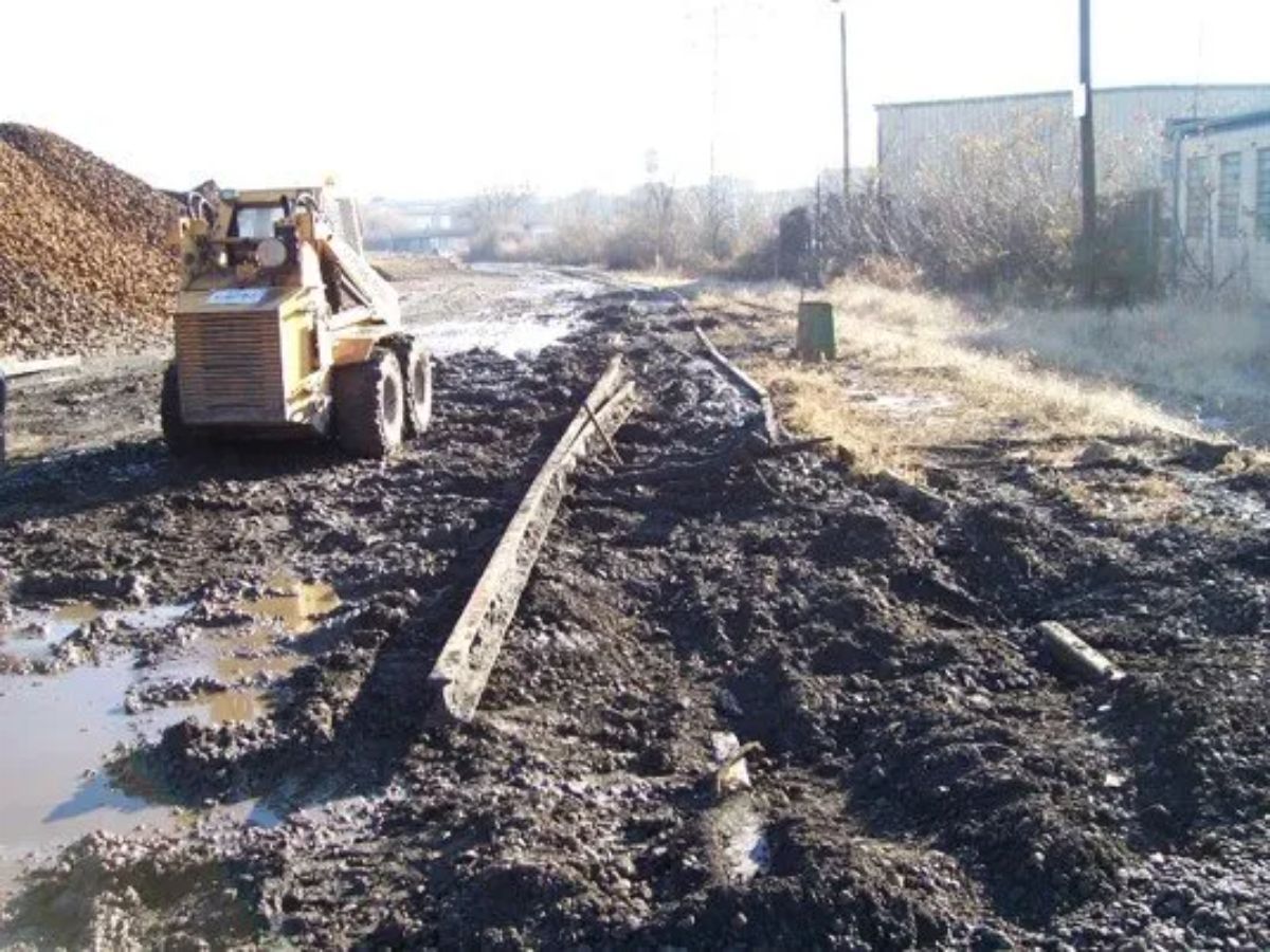 destroyed railroad track