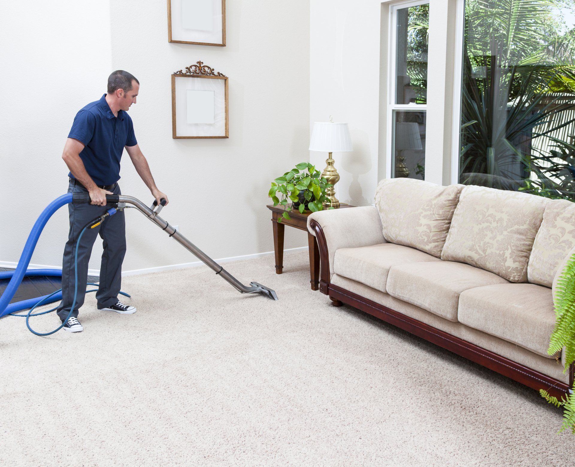 Man Cleaning Carpet — Dover, Delaware — DAG Residential & Commercial Services