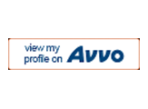 a blue and white sign that says `` view my profile on avvo '' .