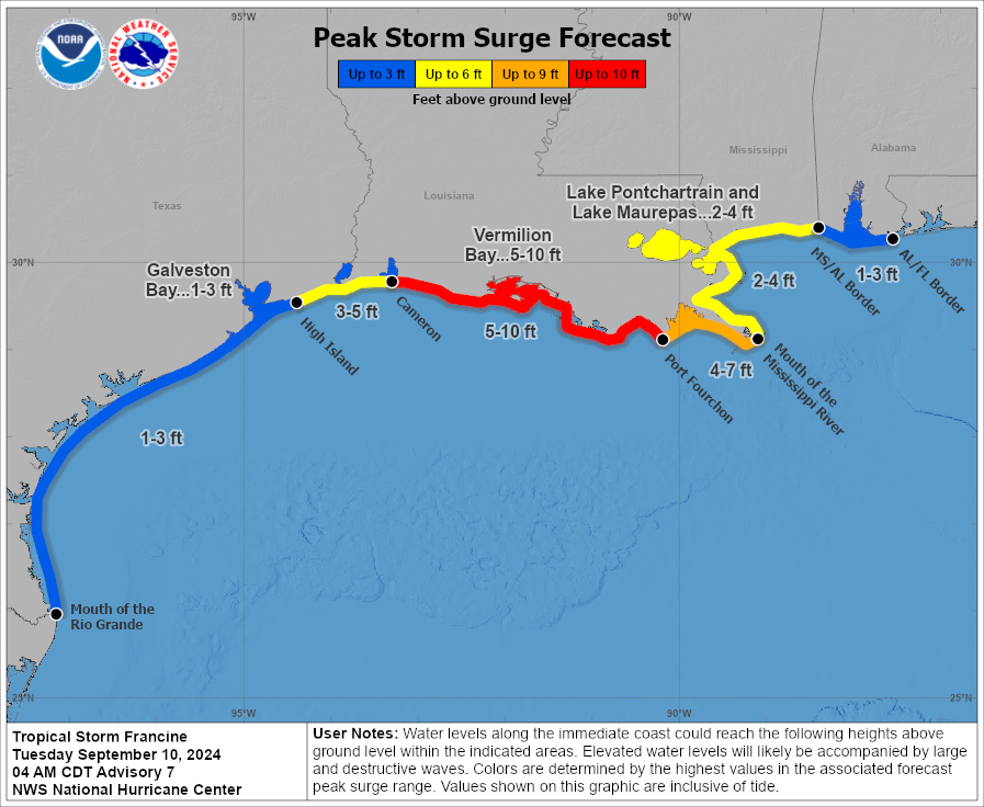 FRANCINE STORM SURGE