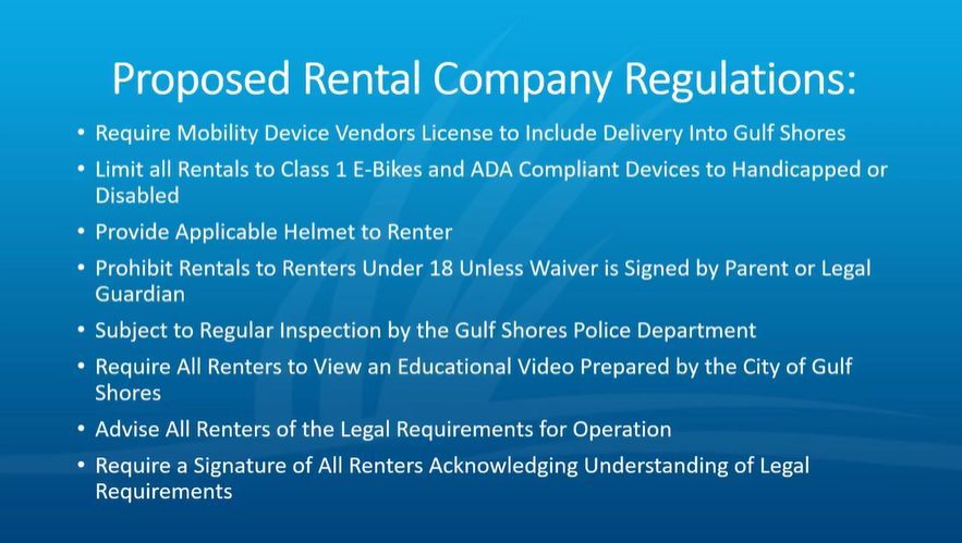 Gulf Shores E-Bike Laws