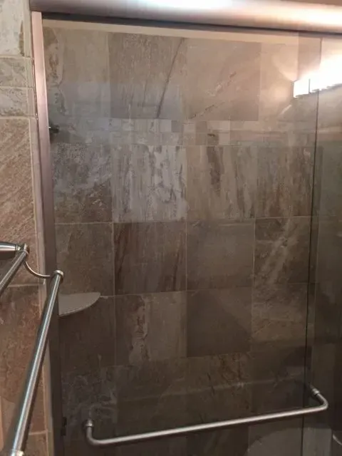 Bathroom with Sliding Glass Shower Door — Corona, CA — Corona Glass, Inc.