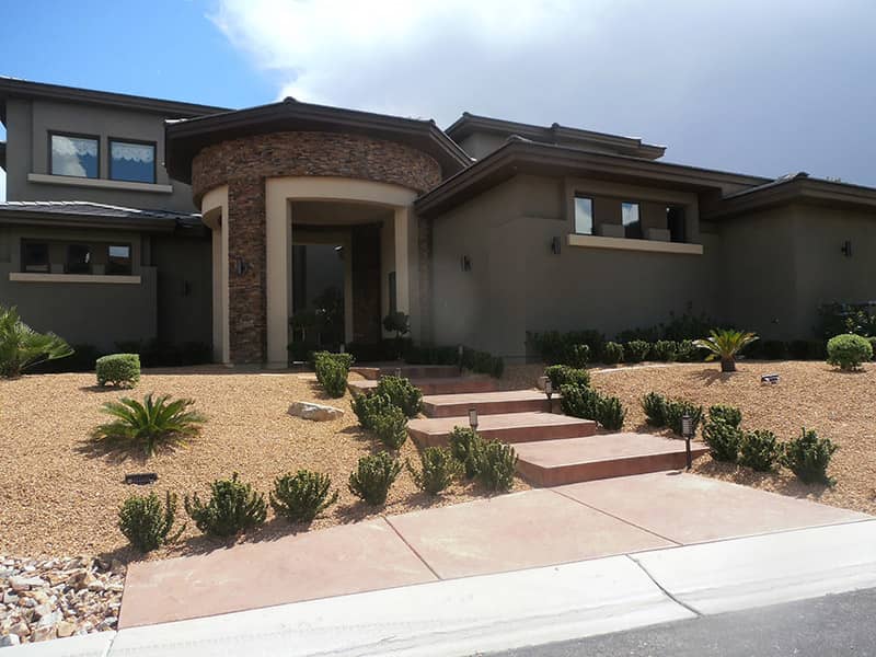 Residential Property and Front Yard - Custom Desert Landscape Services in Henderson, NV