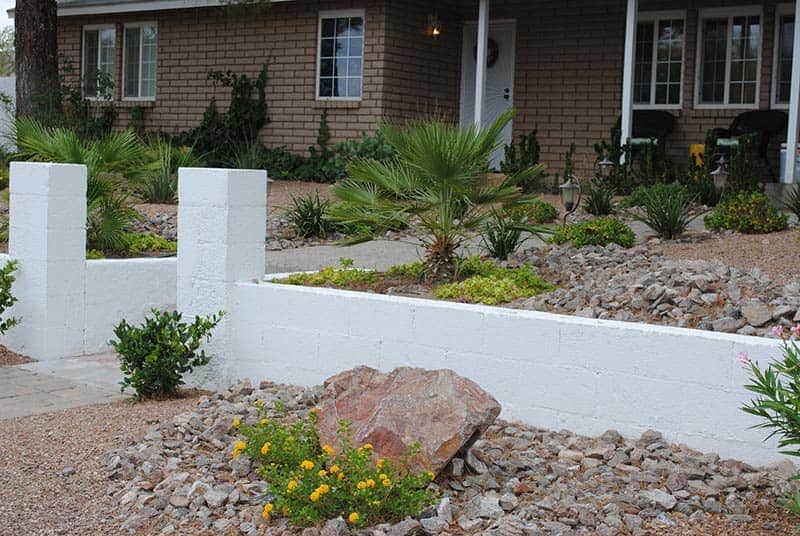 Stone Landscape in Front of Residence - Desert Landscaping Services in Henderson, NV