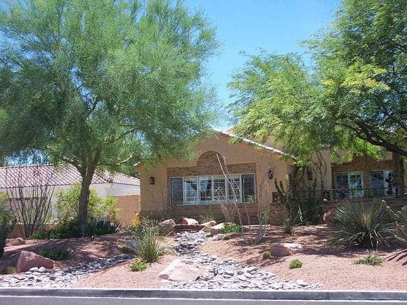 Desert Landscape in Front of House - Custom Landscaping Services in Henderson, NV