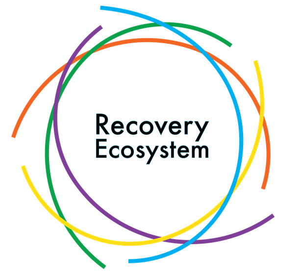 The logo for the recovery ecosystem is a rainbow colored circle