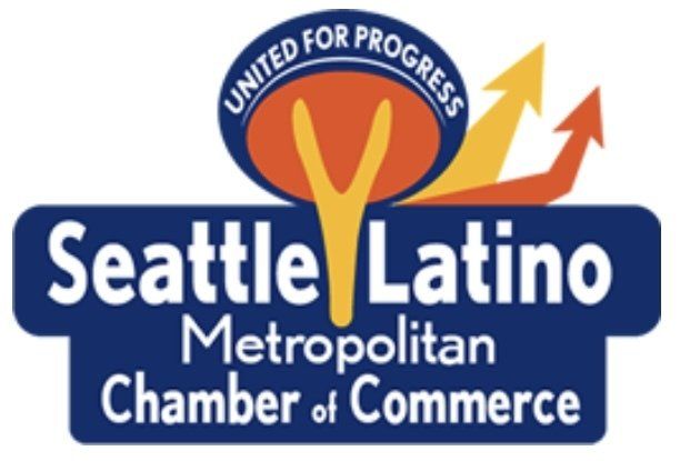 A logo for the seattle latino metropolitan chamber of commerce
