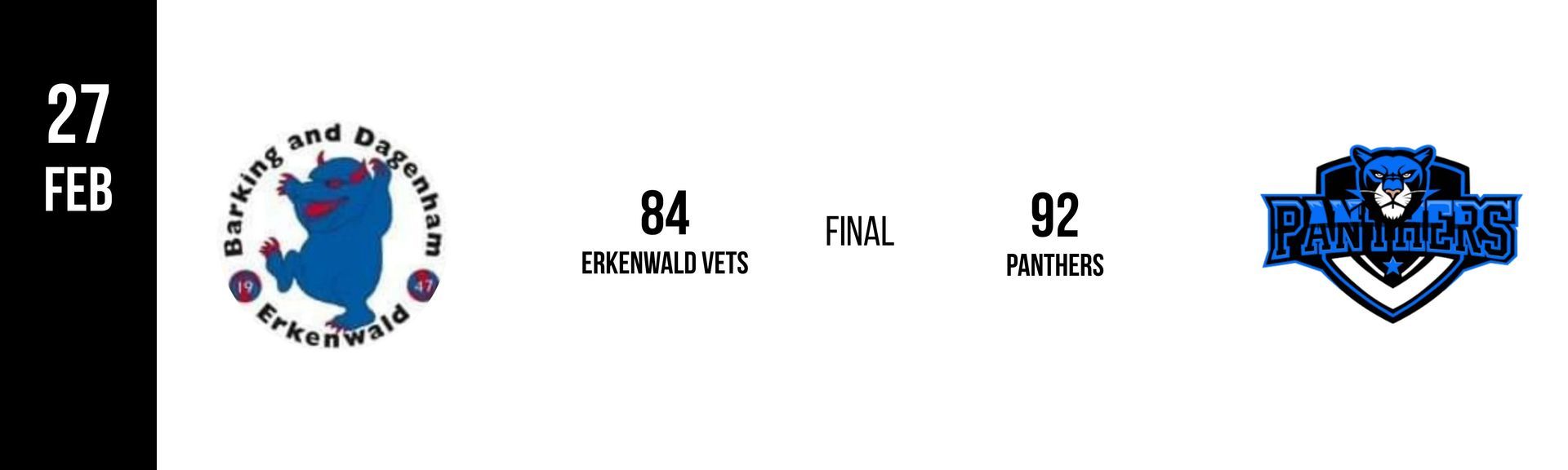 Game between Sparking and Opposing Wrench vs. Patriots on Feb 27. Logos on either side of 