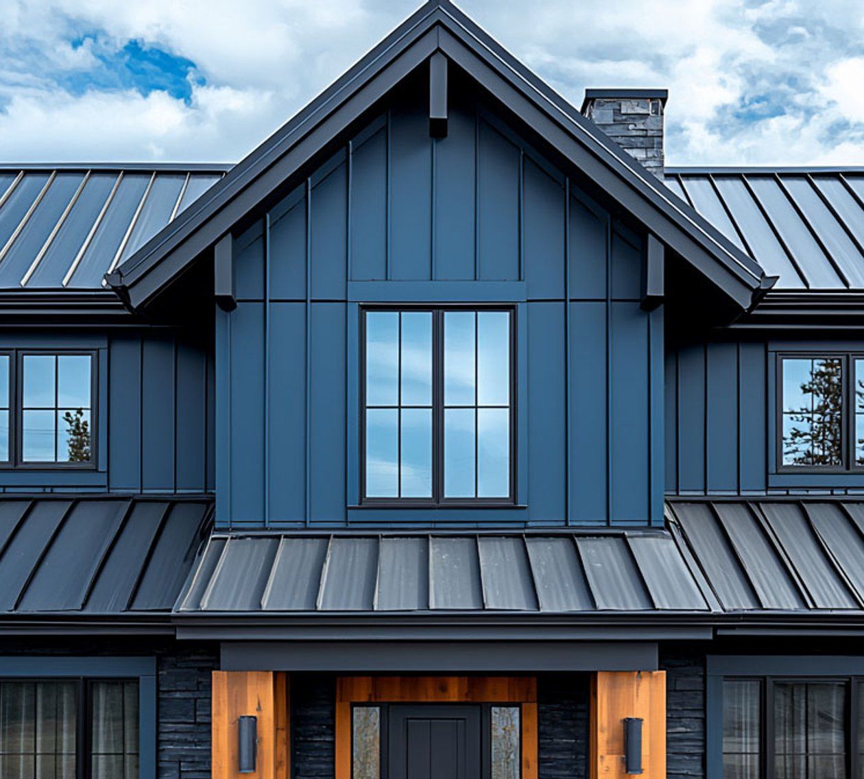 Metal siding on a home