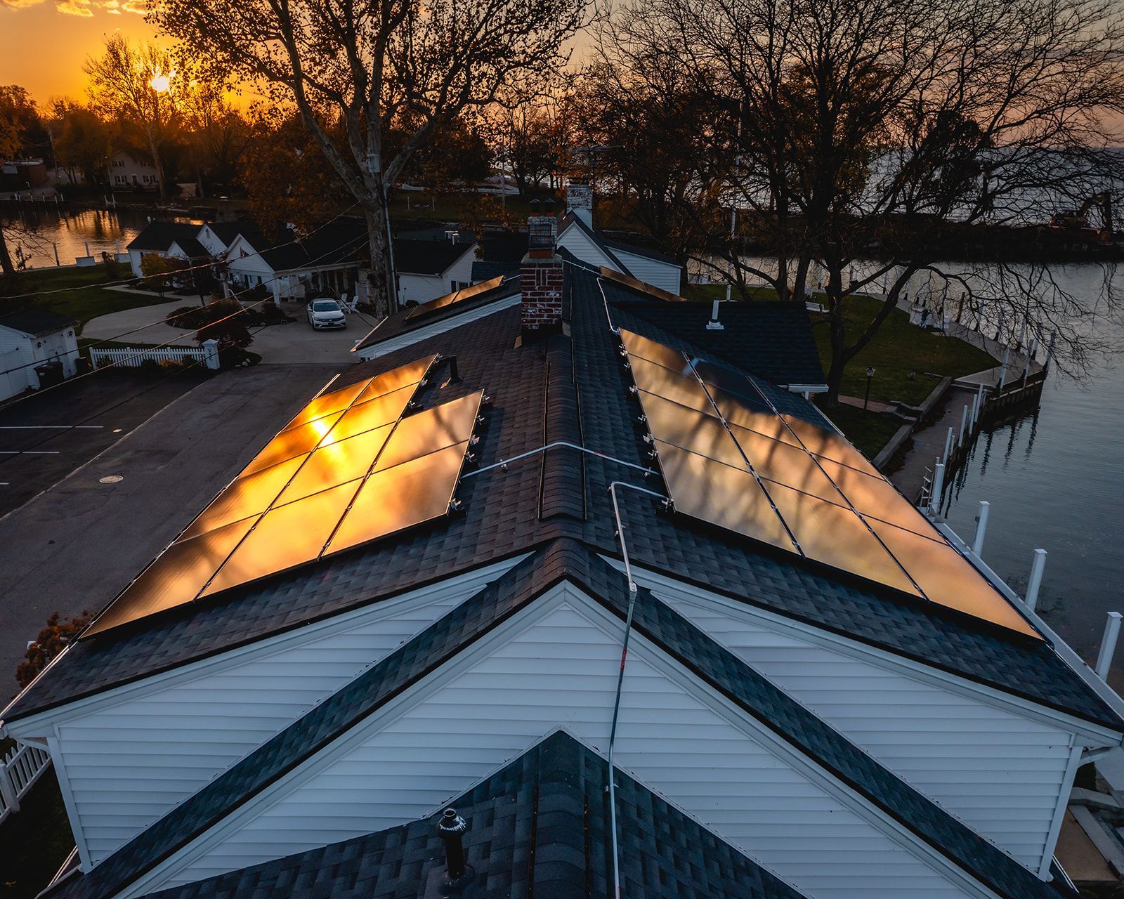 Solar Panels on a house near Lake Erie