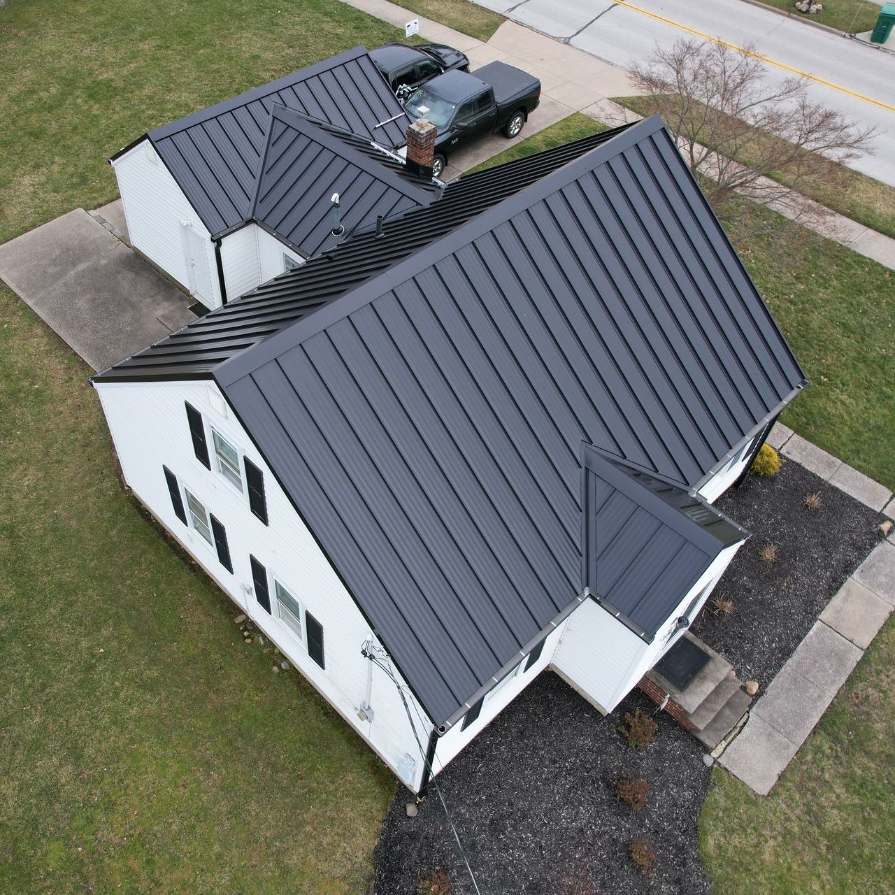 Green area metal roof install