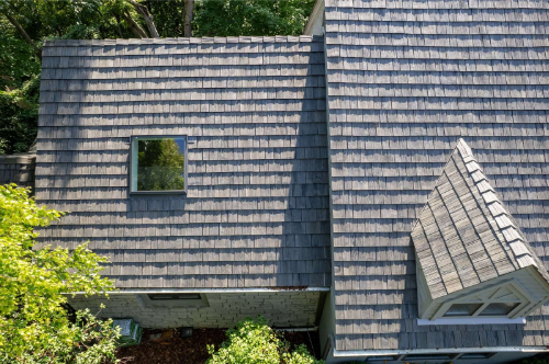 after new synthetic shake tile roof