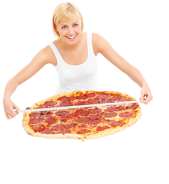 Girl With Extra Large Size Pizza