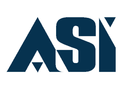 A blue logo for a company called asy on a white background.