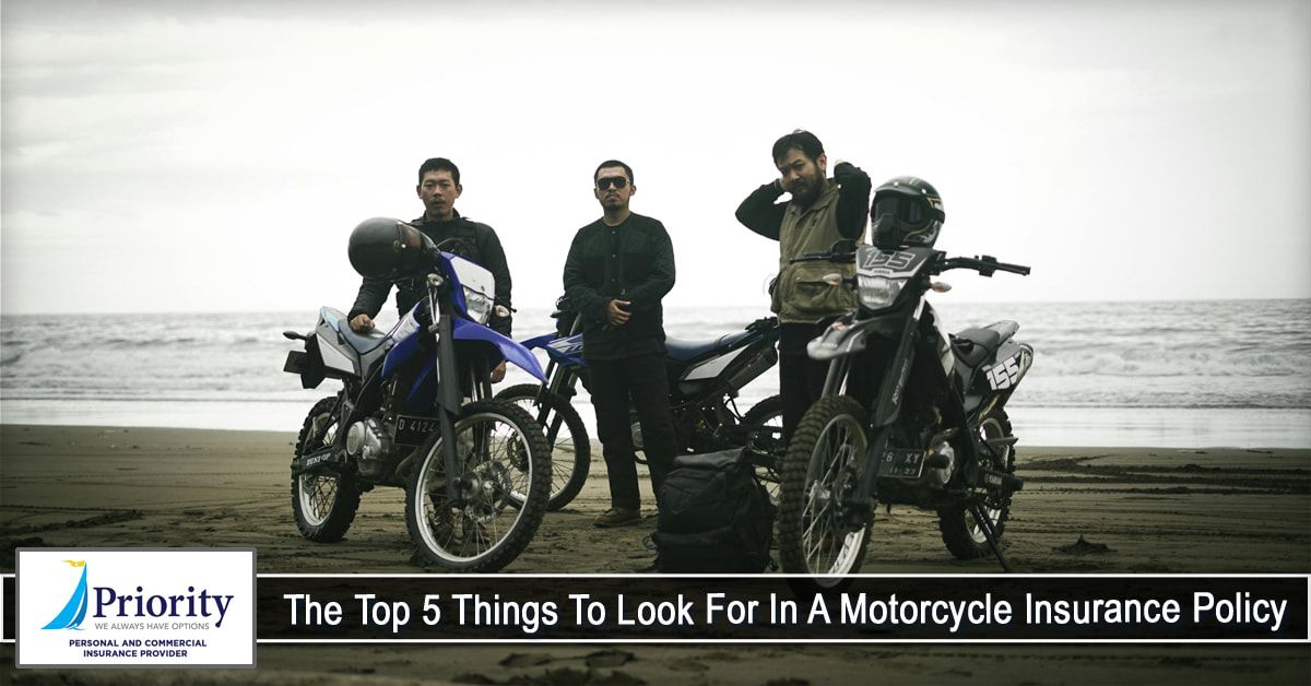 The top 5 things to look for in a motorcycle insurance policy