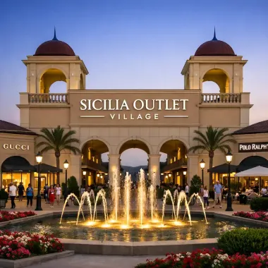 Sicilia Outlet Village open-air shopping with top brands and seasonal discounts
