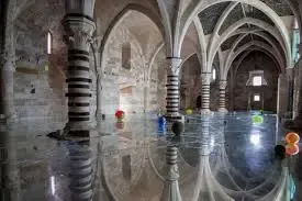 Interior of Castello Maniace in Siracusa with historic stone architecture