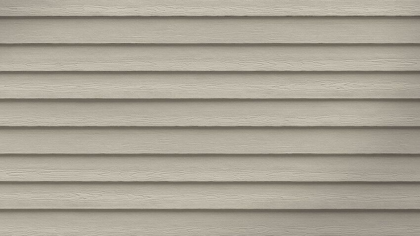 Horizontal beige siding with wood grain texture.