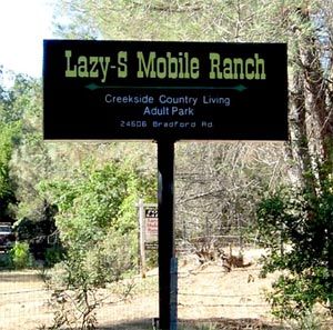 sign to Lazy-S Mobile Ranch