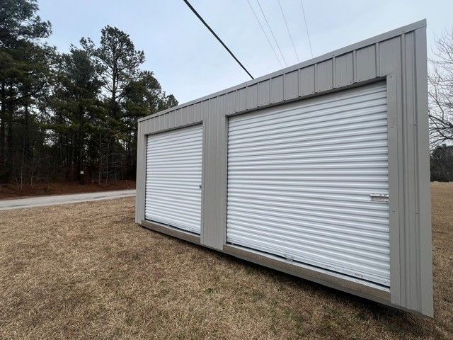20'x 10' Storage Building - 2 Unit with 2 Roll Up Doors in Ash Grey