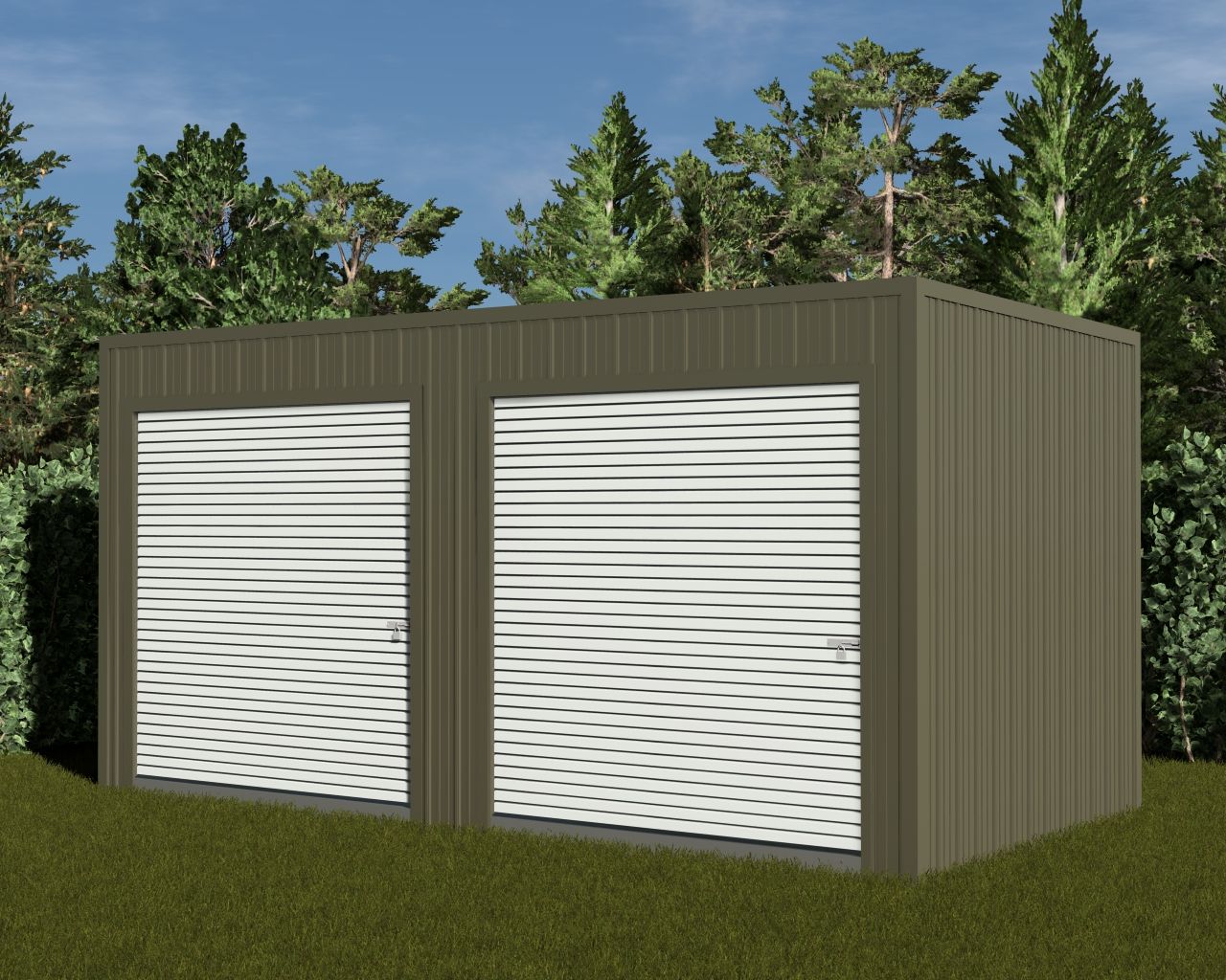 20x10 (1 Unit) Storage Building with 2 Roll-Up Doors