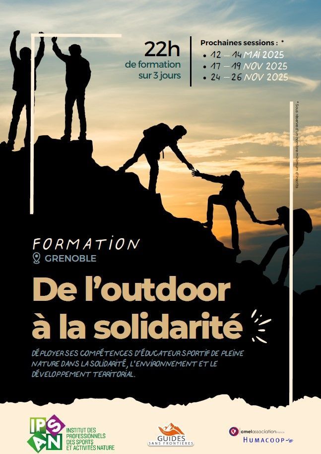 flyer de présentation formation transversales- Outdoor & Solidarité - page 1 -IPSAN