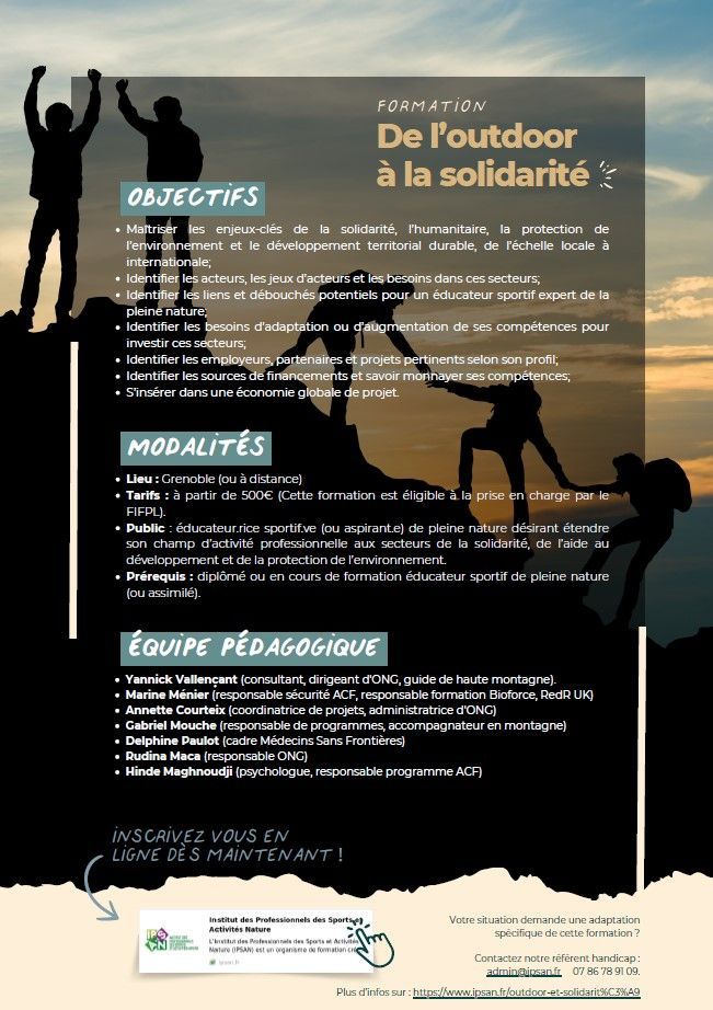 flyer de présentation formation outdoor et solidarité - page2-IPSAN