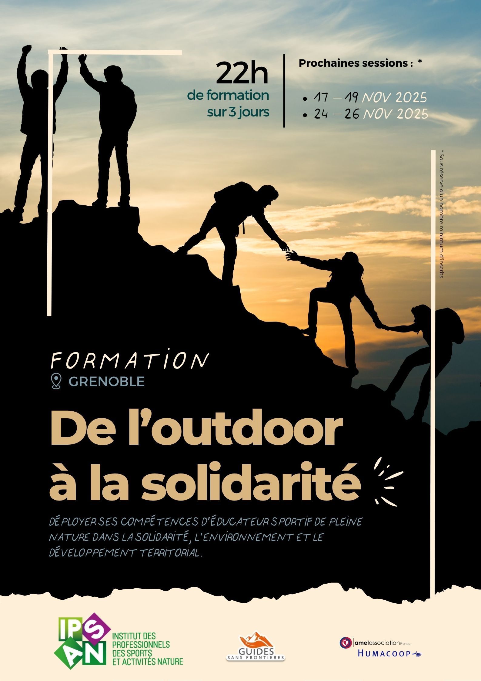flyer de présentation formation transversales- Outdoor & Solidarité - page 1 -IPSAN