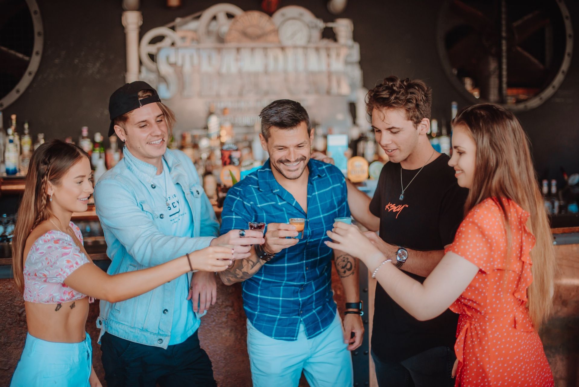 Toasting Different Kind of Cocktail Shot — Surfers Paradise, QLD — Steampunk Surfers Paradise