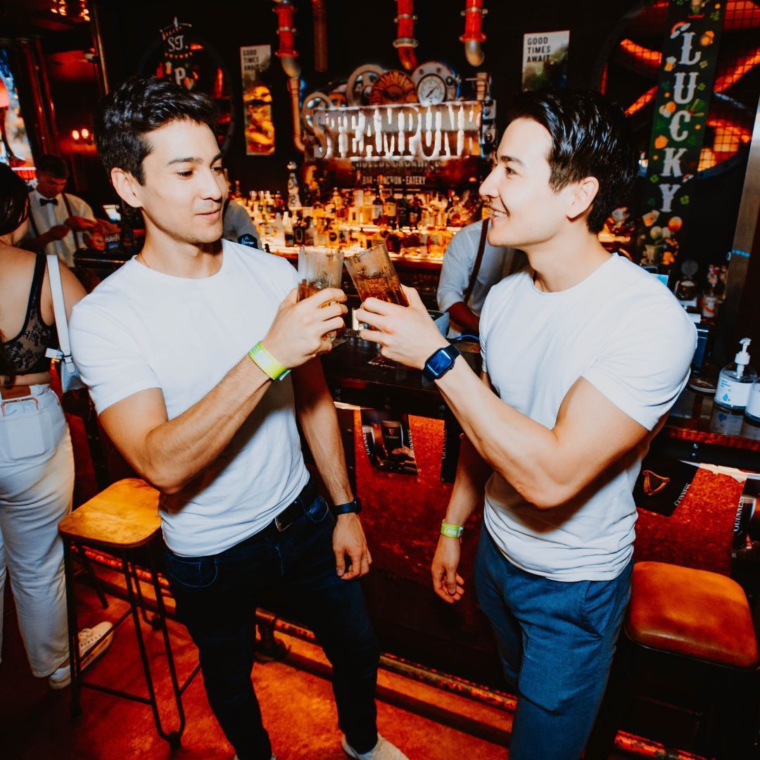 Two Handsome Man Drinking — Surfers Paradise, QLD — Steampunk Surfers Paradise