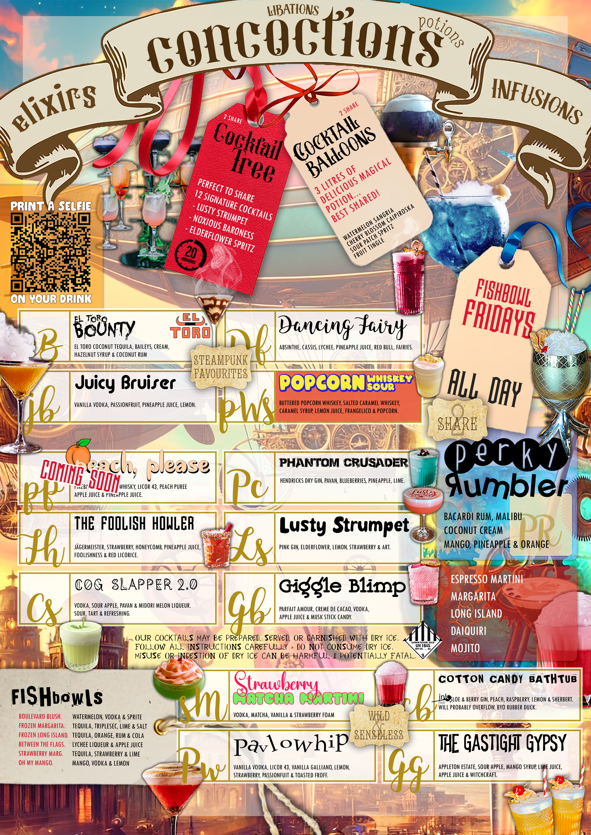 Dinner Menu — Surfers Paradise, QLD — Steampunk Surfers Paradise