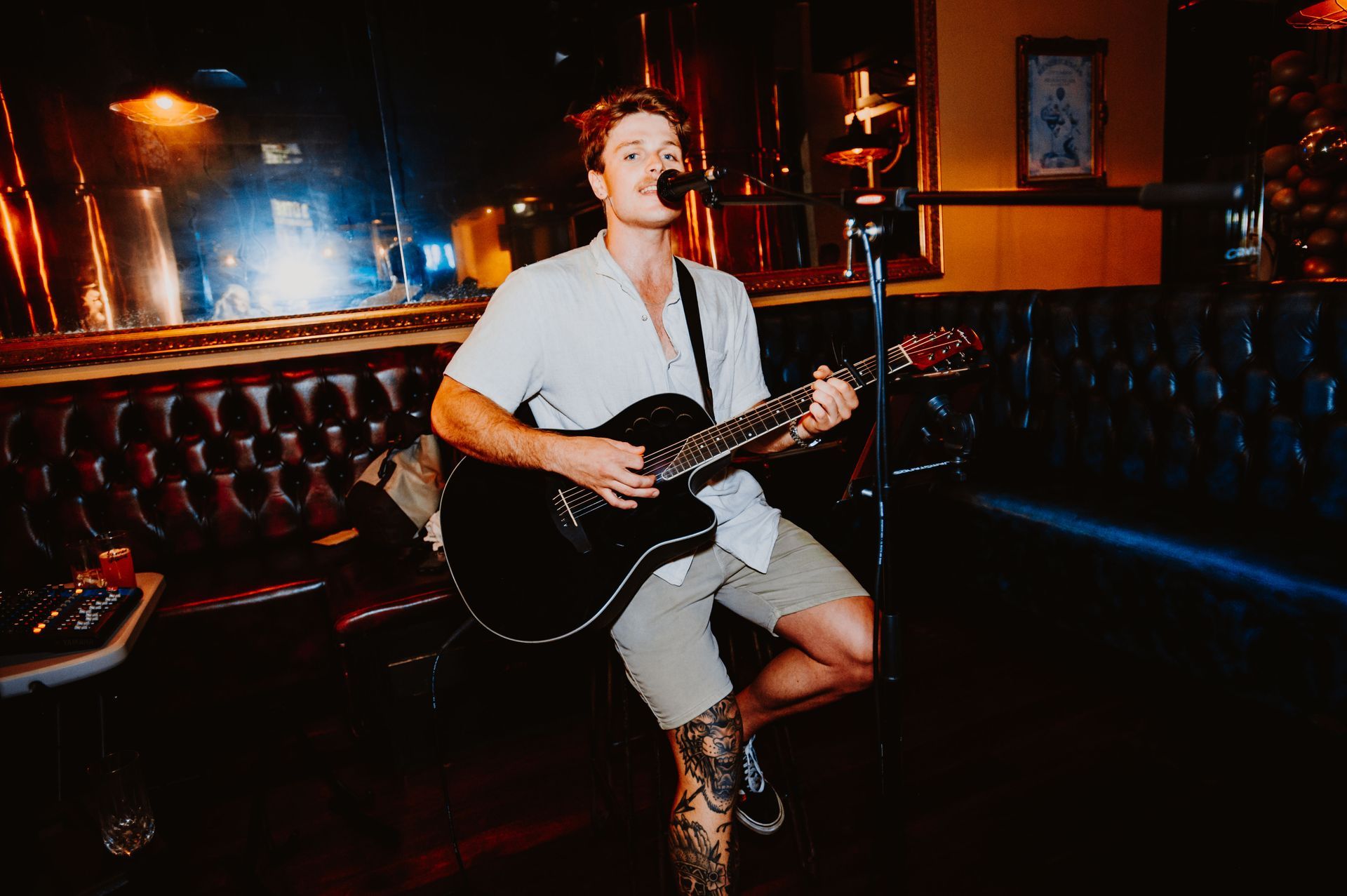 Man Playing Acoustic Guitar — Surfers Paradise, QLD — Steampunk Surfers Paradise
