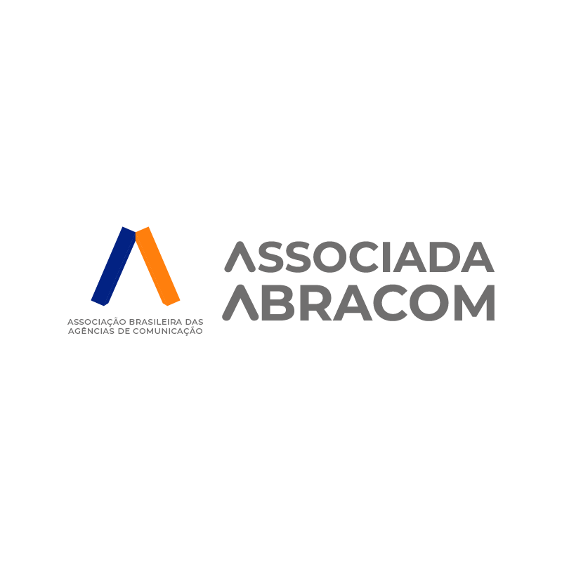 É um logotipo para uma empresa chamada associada abracom.