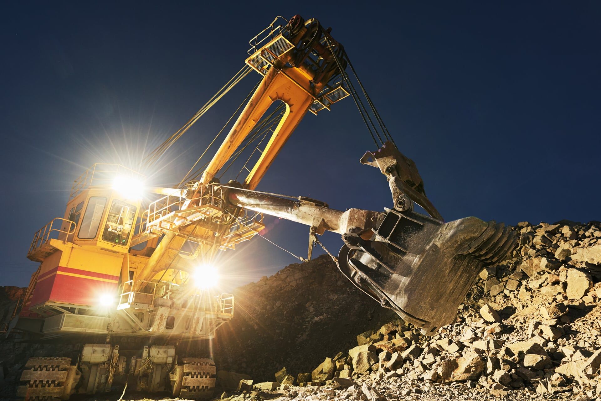 Equipment on site operating at night in the Illawarra